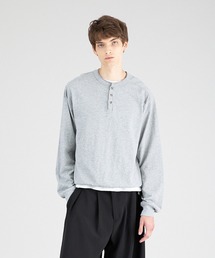 Regen Glanz([QOc)button design henryneck longsleeve T-shirt/{^fUCw[OX[uTVc(TVc/Jbg\[)