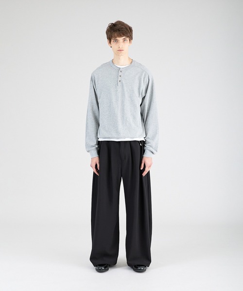 Regen Glanz（レーゲングランツ）の「button design henryneck longsleeve T-shirt/ボタンデザインヘンリーロングスリーブTシャツ（Tシャツ/カットソー・メンズ・ブラック/グレー・SMALL/MEDIUM/LARGE）」の19枚目の写真