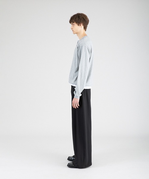 Regen Glanz（レーゲングランツ）の「button design henryneck longsleeve T-shirt/ボタンデザインヘンリーロングスリーブTシャツ（Tシャツ/カットソー・メンズ・ブラック/グレー・SMALL/MEDIUM/LARGE）」の20枚目の写真