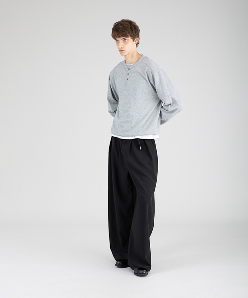 Regen Glanz（レーゲングランツ）の「button design henryneck longsleeve T-shirt/ボタンデザインヘンリーロングスリーブTシャツ（Tシャツ/カットソー・メンズ・ブラック/グレー・SMALL/MEDIUM/LARGE）」の21枚目の写真