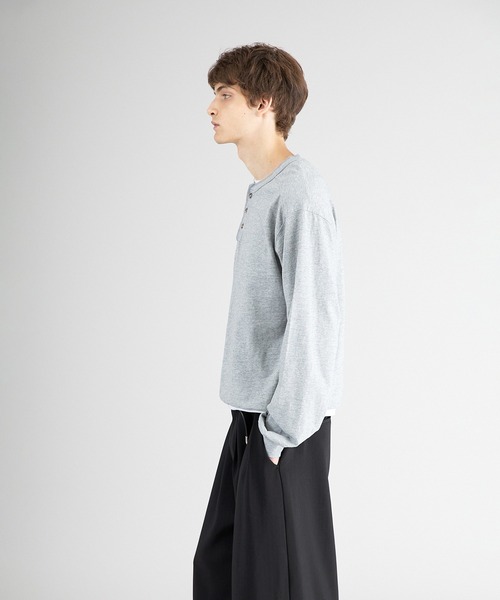 Regen Glanz（レーゲングランツ）の「button design henryneck longsleeve T-shirt/ボタンデザインヘンリーロングスリーブTシャツ（Tシャツ/カットソー・メンズ・ブラック/グレー・SMALL/MEDIUM/LARGE）」の15枚目の写真