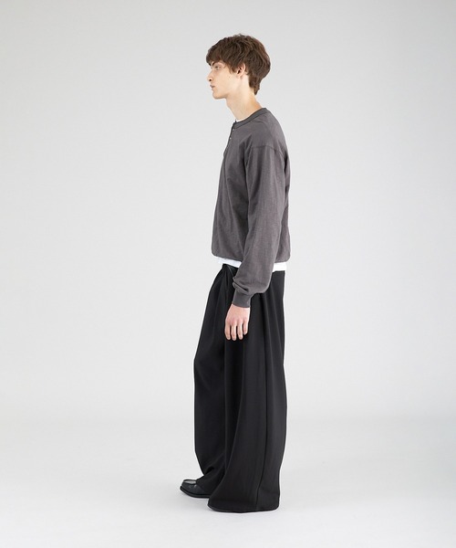 Regen Glanz（レーゲングランツ）の「button design henryneck longsleeve T-shirt/ボタンデザインヘンリーロングスリーブTシャツ（Tシャツ/カットソー・メンズ・ブラック/グレー・SMALL/MEDIUM/LARGE）」の9枚目の写真