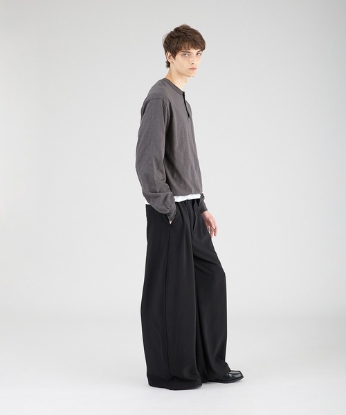 Regen Glanz（レーゲングランツ）の「button design henryneck longsleeve T-shirt/ボタンデザインヘンリーロングスリーブTシャツ（Tシャツ/カットソー・メンズ・ブラック/グレー・SMALL/MEDIUM/LARGE）」の11枚目の写真