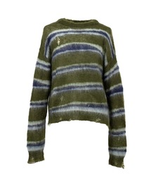 KAMIYA | Distorted Border Mohair Knit Sweater(ニット/セーター)