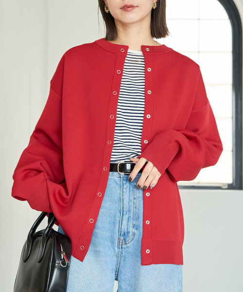 限定展開 スナップ ボタン ニット カーディガン（カーディガン