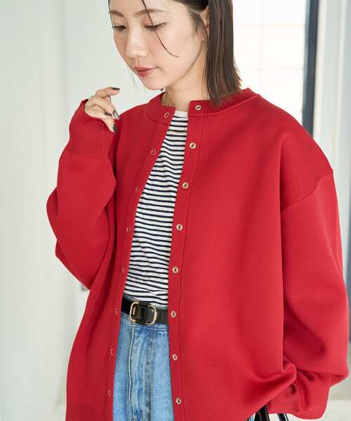 FREAK'S STORE(フリークスストア)の「限定展開 スナップ ボタン ニット カーディガン(カーディガン/ボレロ・レディース・ベージュ/レッド/ブラウン/ブラック/グレー/ブルー/オフホワイト・フリ-)」の11枚目の写真