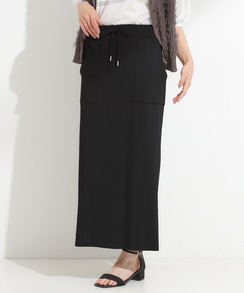 Cutie Blonde（キューティーブロンド）の「【セルフカット可/吸水速乾/抗菌防臭】着回ししやすい カットリブナロースカート（スカート・レディース・ブルー系その他/ライトグレー/ライトイエロー系/ダークブラウン/ブラック/レッド系1・00）」の14枚目の写真