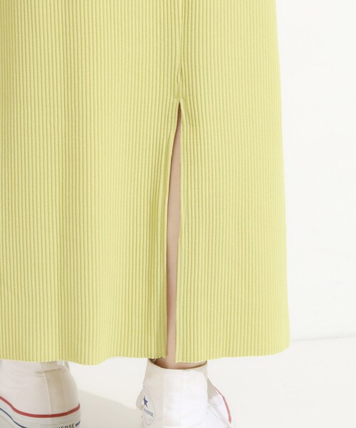 Cutie Blonde（キューティーブロンド）の「【セルフカット可/吸水速乾/抗菌防臭】着回ししやすい カットリブナロースカート（スカート・レディース・ブルー系その他/ライトグレー/ライトイエロー系/ダークブラウン/ブラック/レッド系1・00）」の9枚目の写真