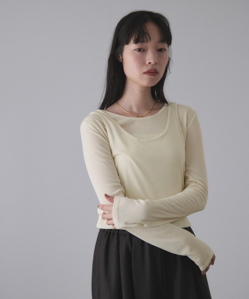 トップス S-s サステナブル】タンクレイヤードトップス（Tシャツ/カットソー