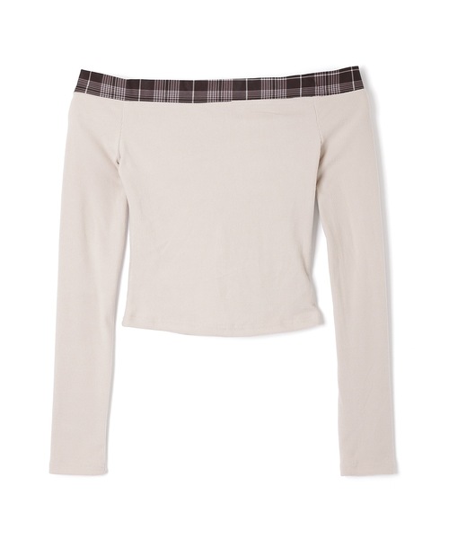 M DOLLY（エムドリー）の「check bella ribbon tops / チェックベッラリボントップス（Tシャツ/カットソー・レディース・ベージュ/ブラック・FREE）」の17枚目の写真