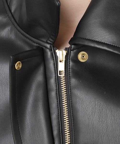 journal standard L'essage(ジャーナルスタンダードレサージュ)の「シンセティックレザーブルゾン(その他アウター・レディース・ブラック/ブラウン・FREE)」の20枚目の写真