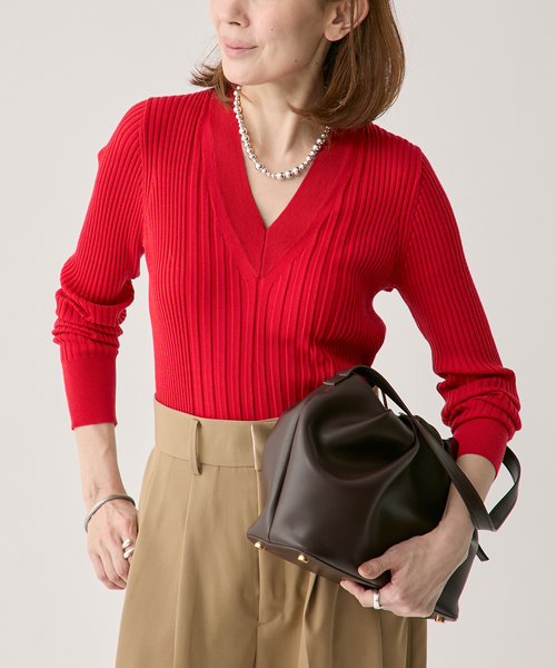 【美品✨】Deuxieme Classe ウール100% Vネックプルオーバー SLOWOOL Vネック プルオーバー（ニット/セーター）｜VERMEIL par