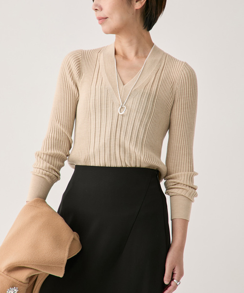 SLOWOOL Vネック プルオーバー（ニット/セーター）｜VERMEIL par iena