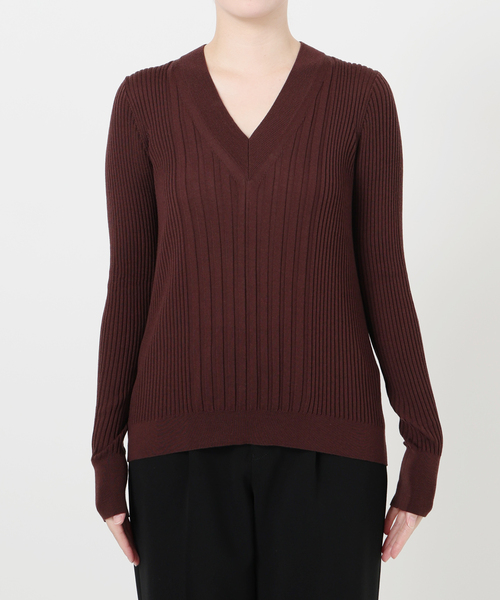 美品✨2,8万 ヴェルメイユ パーイエナ Vネックリブニット フリー ボルドー 新品タグ付き】ヴェルメイユパーイエナ リブニット Vネック - メルカリ
