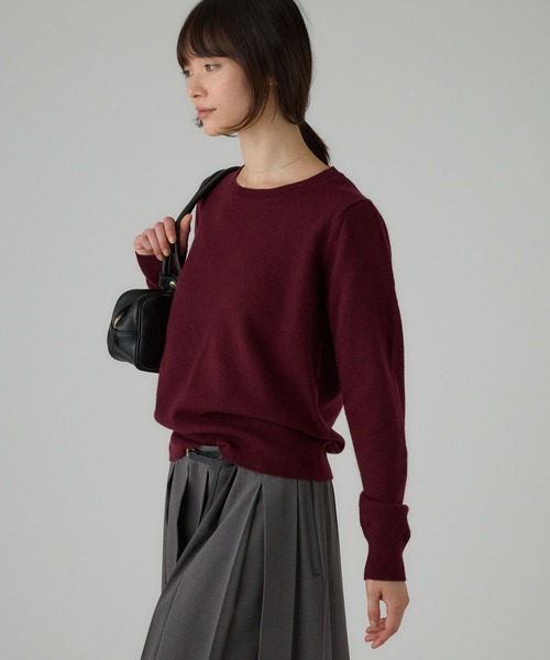 BABYLONE（バビロン）の「 ウォッシャブルウールプルオーバー（ニット/セーター・レディース・ライトグレー/ボルドー/チャコール・フリー）」の3枚目の写真