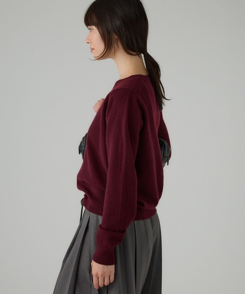 BABYLONE（バビロン）の「 ウォッシャブルウールプルオーバー（ニット/セーター・レディース・ライトグレー/ボルドー/チャコール・フリー）」の22枚目の写真