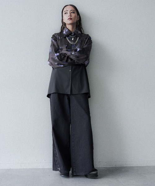 HARE(ハレ)の「Autumnflowerレイヤードデザインシャツ(HARE)(シャツ/ブラウス・レディース・レッド/ブルーパープル・FREE)」の7枚目の写真