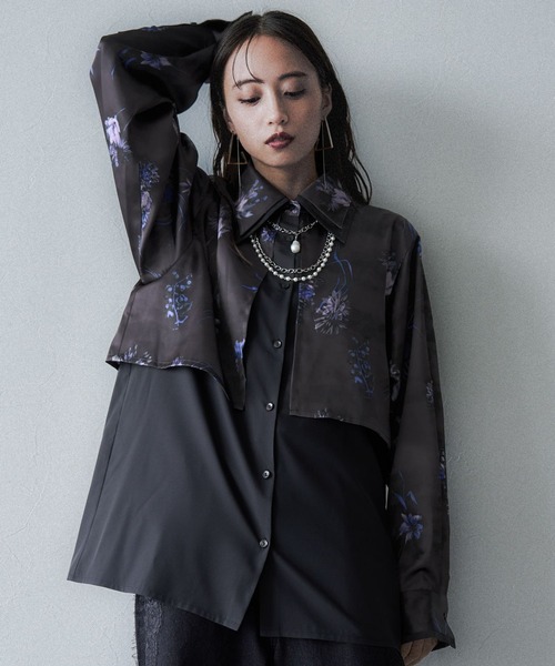 HARE(ハレ)の「Autumnflowerレイヤードデザインシャツ(HARE)(シャツ/ブラウス・レディース・レッド/ブルーパープル・FREE)」の12枚目の写真