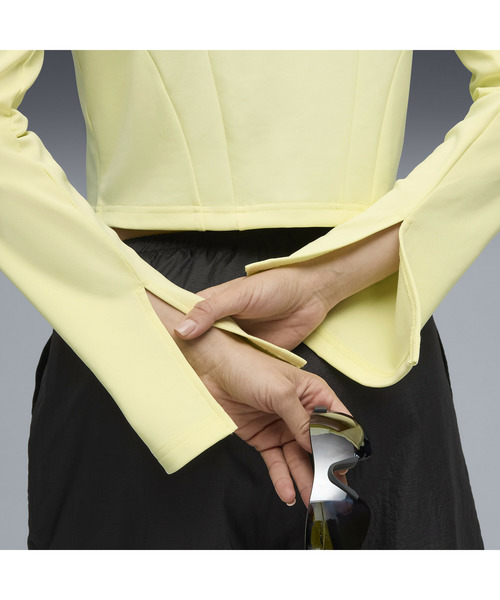 PUMA（プーマ）の「PUMA プーマ ウィメンズ デア トゥ スリム クロップドトラック ジャケット（ジャージ・レディース・ブラック/イエロー・SMALL/MEDIUM/LARGE/X-LARGE）」の14枚目の写真