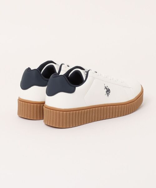 U.S. POLO ASSN.(ユーエスポロアッスン)の「【U.S. POLO ASSN./ユーエスポロアッスン】【上質なPUレザーの高級感】厚底ボリュームソール ワンポイント ローカットスニーカー(スニーカー・メンズ・ブラック/ホワイト/ネイビー・25cm/25.5cm/26cm/26.5cm/27cm)」の4枚目の写真