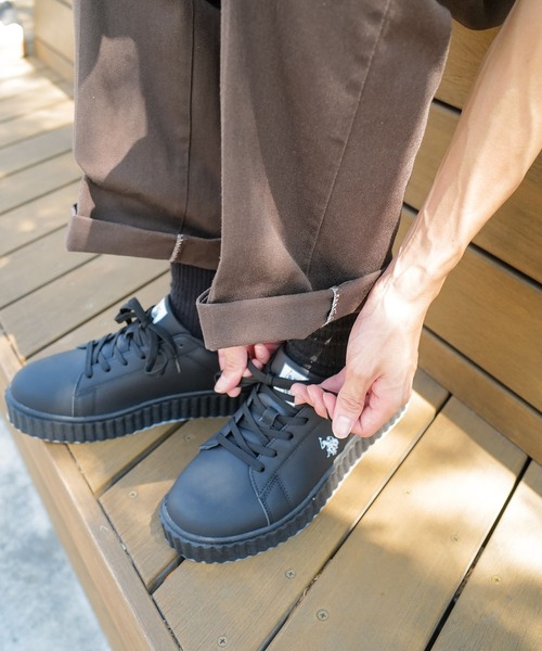 U.S. POLO ASSN.(ユーエスポロアッスン)の「【U.S. POLO ASSN./ユーエスポロアッスン】【上質なPUレザーの高級感】厚底ボリュームソール ワンポイント ローカットスニーカー(スニーカー・メンズ・ブラック/ホワイト/ネイビー・25cm/25.5cm/26cm/26.5cm/27cm)」の12枚目の写真