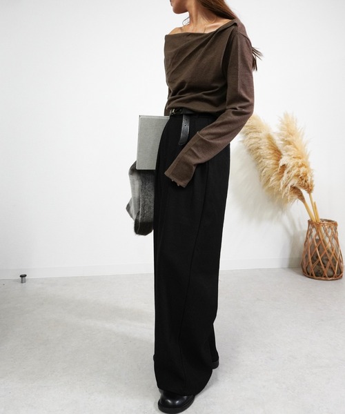 gossara（ゴサラ）の「ドレープオフショルPO（ニット/セーター・レディース・ブラウン/杢グレー/アイボリー・FREE）」の7枚目の写真