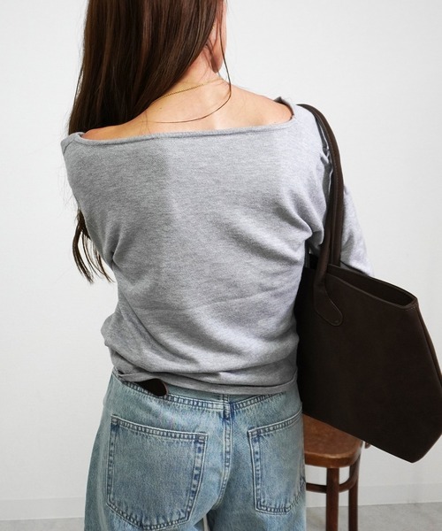 gossara（ゴサラ）の「ドレープオフショルPO（ニット/セーター・レディース・ブラウン/杢グレー/アイボリー・FREE）」の11枚目の写真