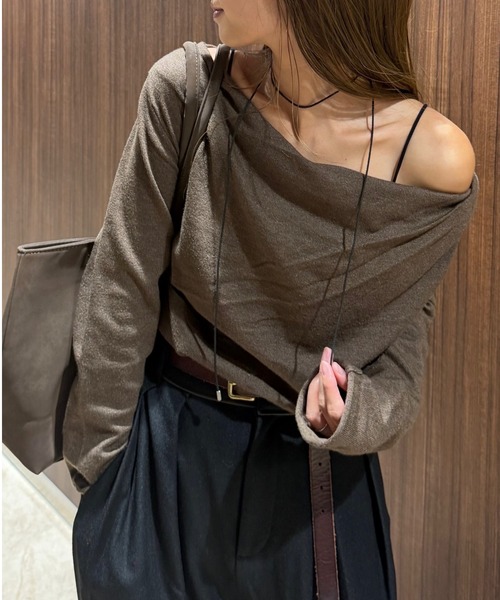 gossara（ゴサラ）の「ドレープオフショルPO（ニット/セーター・レディース・ブラウン/杢グレー/アイボリー・FREE）」の22枚目の写真