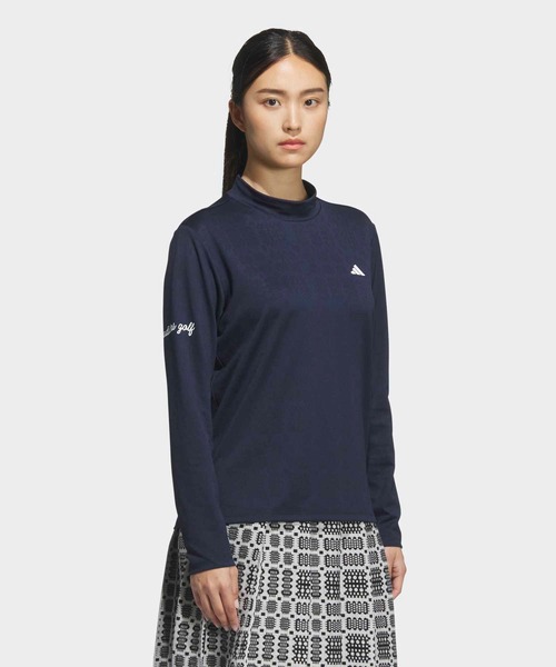 ジャカード モックネック長袖ポロシャツ 【adidas Golf/アディダス