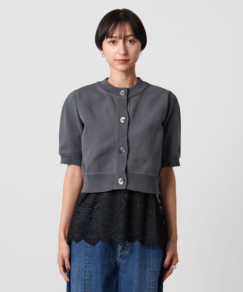 UNITED ARROWS（ユナイテッドアローズ）の「レース レイヤード カーディガン‐ウォッシャブル‐（ニット/セーター・レディース・ブラック/ダークグレー・FREE）」の11枚目の写真