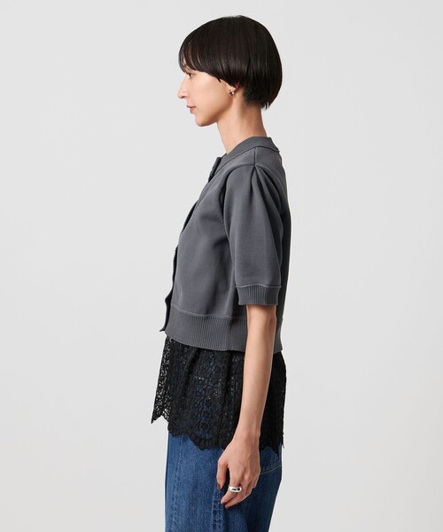 UNITED ARROWS（ユナイテッドアローズ）の「レース レイヤード カーディガン‐ウォッシャブル‐（ニット/セーター・レディース・ブラック/ダークグレー・FREE）」の12枚目の写真