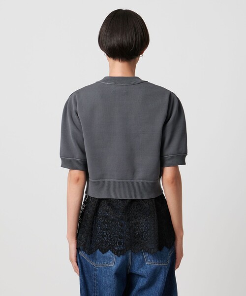 UNITED ARROWS（ユナイテッドアローズ）の「レース レイヤード カーディガン‐ウォッシャブル‐（ニット/セーター・レディース・ブラック/ダークグレー・FREE）」の13枚目の写真