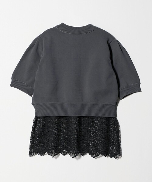 UNITED ARROWS（ユナイテッドアローズ）の「レース レイヤード カーディガン‐ウォッシャブル‐（ニット/セーター・レディース・ブラック/ダークグレー・FREE）」の15枚目の写真