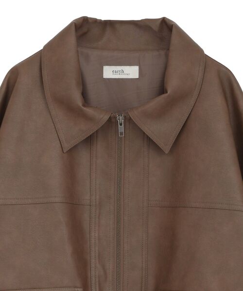 earth music&ecology（アースミュージックアンドエコロジー）の「【2025AW】フェイクレザージップジャケット（その他アウター・レディース・ライトブラウン/ダークブラウン・FREE）」の9枚目の写真