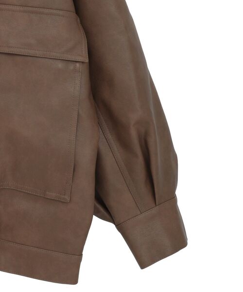 earth music&ecology（アースミュージックアンドエコロジー）の「【2025AW】フェイクレザージップジャケット（その他アウター・レディース・ライトブラウン/ダークブラウン・FREE）」の10枚目の写真