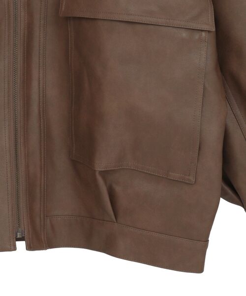 earth music&ecology（アースミュージックアンドエコロジー）の「【2025AW】フェイクレザージップジャケット（その他アウター・レディース・ライトブラウン/ダークブラウン・FREE）」の11枚目の写真