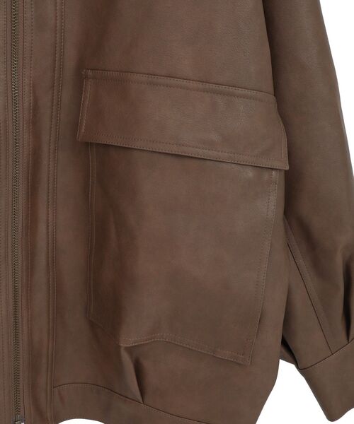 earth music&ecology（アースミュージックアンドエコロジー）の「【2025AW】フェイクレザージップジャケット（その他アウター・レディース・ライトブラウン/ダークブラウン・FREE）」の14枚目の写真