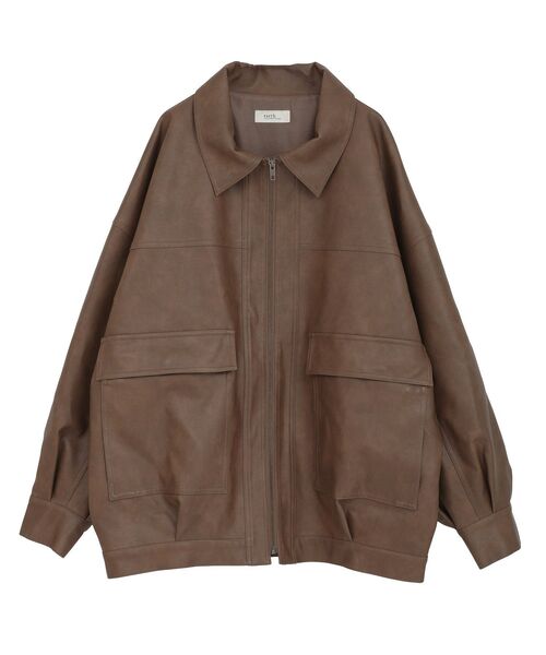 earth music&ecology（アースミュージックアンドエコロジー）の「【2025AW】フェイクレザージップジャケット（その他アウター・レディース・ライトブラウン/ダークブラウン・FREE）」の18枚目の写真