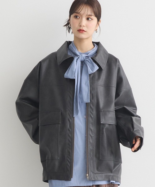 セール】【2025AW】フェイクレザージップジャケット（その他アウター