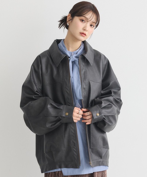 セール】【2025AW】フェイクレザージップジャケット（その他アウター