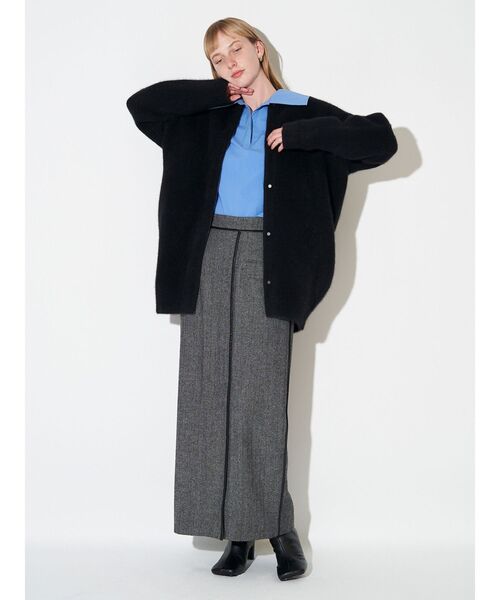 ELENDEEK（エレンディーク）の「パイピングラップスカート（スカート・レディース・アイボリー/ネイビー/グレー・02/01）」の18枚目の写真