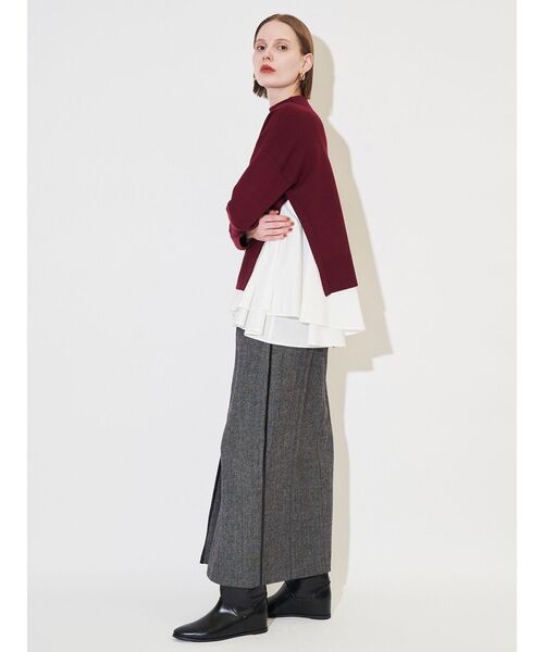 ELENDEEK（エレンディーク）の「パイピングラップスカート（スカート・レディース・アイボリー/ネイビー/グレー・02/01）」の21枚目の写真