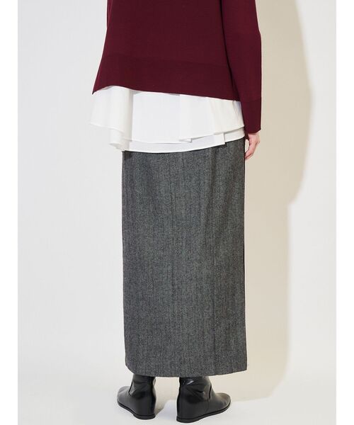 ELENDEEK（エレンディーク）の「パイピングラップスカート（スカート・レディース・アイボリー/ネイビー/グレー・02/01）」の22枚目の写真