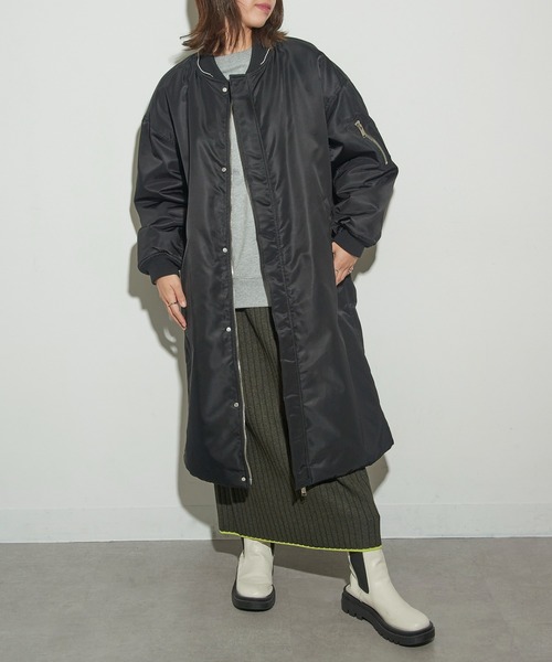 upperhights(アッパーハイツ)の「【upper hights】THE U-2 LONG HOODIE ミリタリーロングコート(モッズコート・レディース・ブラック/グレイッシュベージュ・0/1)」の10枚目の写真