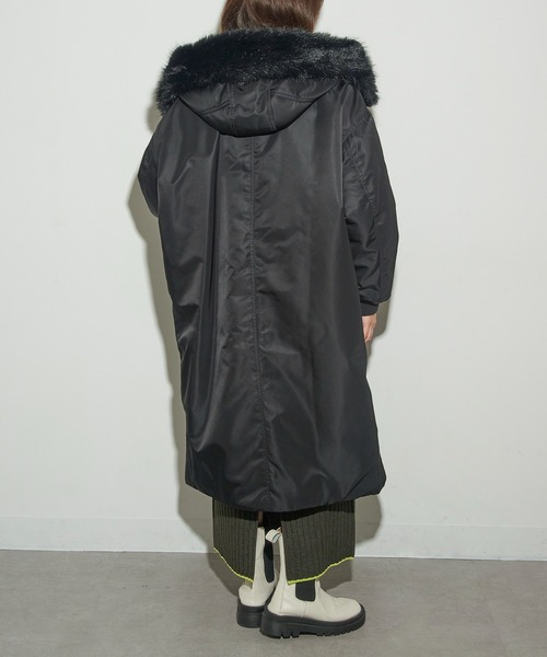 upperhights(アッパーハイツ)の「【upper hights】THE U-2 LONG HOODIE ミリタリーロングコート(モッズコート・レディース・ブラック/グレイッシュベージュ・0/1)」の7枚目の写真