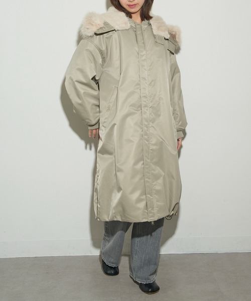 セール】【upper hights】THE U-2 LONG HOODIE ミリタリーロングコート