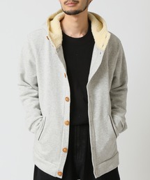 ARCADE（アーケード）の「裏起毛 レトロ ボリュームネックパーカー ウッドボタン / フード裏ボア ハイネック（ブルゾン）」