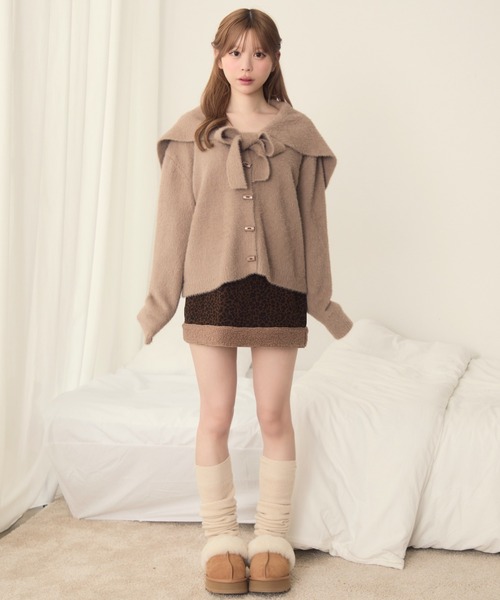 TITTY&CO.（ティティーアンドコー）の「セーラーカラーカーディガン（カーディガン/ボレロ・レディース・ブラウン/ベージュ/ピンク/アイボリー/ブルー・FREE）」の9枚目の写真