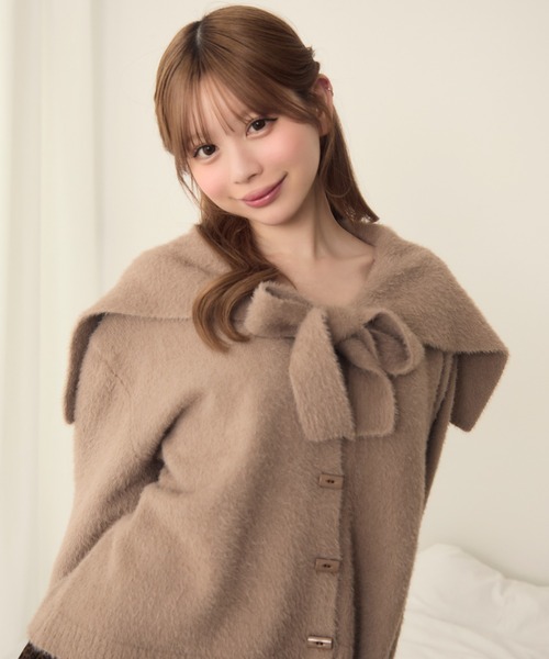 TITTY&CO.（ティティーアンドコー）の「セーラーカラーカーディガン（カーディガン/ボレロ・レディース・ブラウン/ベージュ/ピンク/アイボリー/ブルー・FREE）」の10枚目の写真