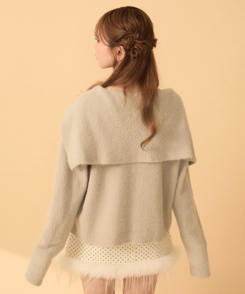 TITTY&CO.（ティティーアンドコー）の「セーラーカラーカーディガン（カーディガン/ボレロ・レディース・ブラウン/ベージュ/ピンク/アイボリー/ブルー・FREE）」の13枚目の写真